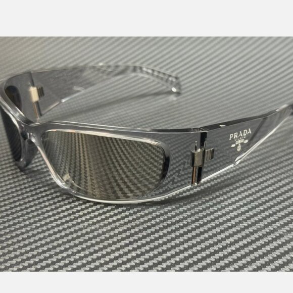Prada Mirror Mens Transparent 60mm Sunglasses - Picture 1 of 5